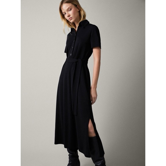 Massimo Dutti Tops - NWT Massimo Dutti Women's XS X-small 0/2 Kadin Button Up Shirt Dress Black